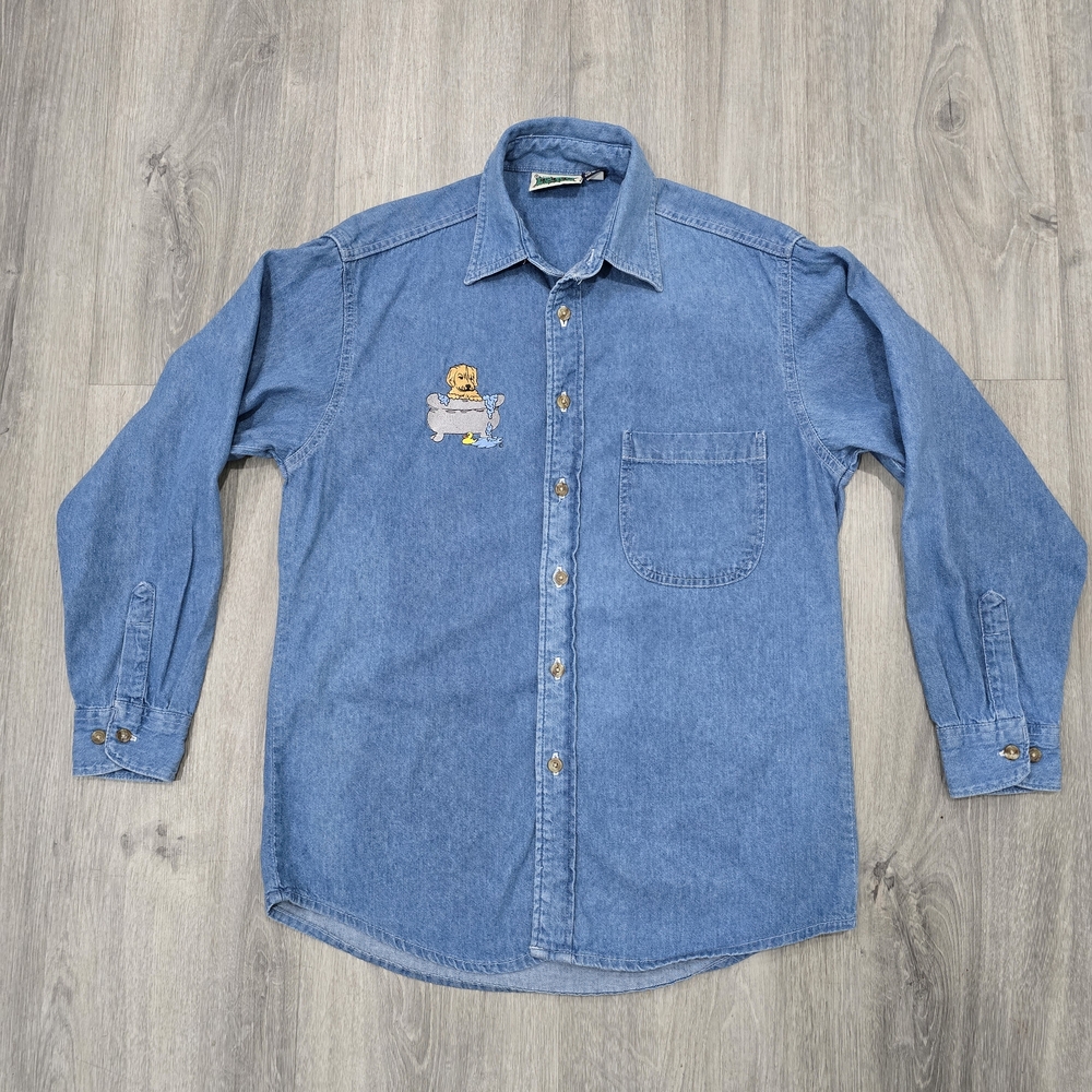 Vintage FLD Blue Denim Men's Shirt